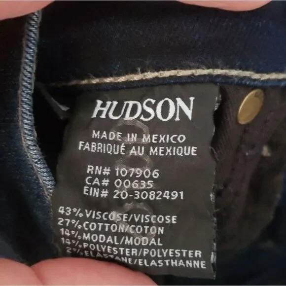 Hudson Krista Crop Super Skinny Released Hem Jeans Sz 24 - Picture 10 of 14